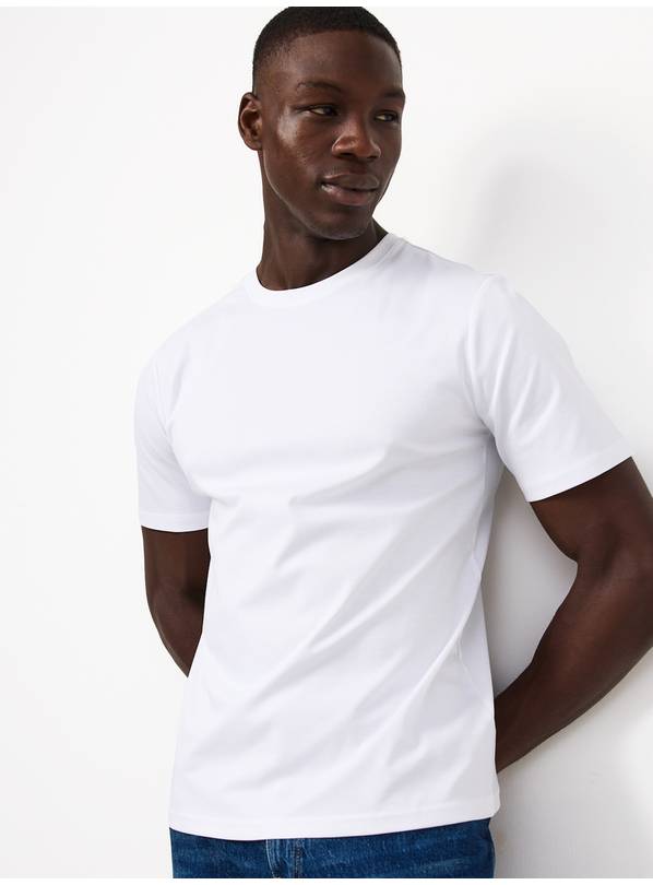 Pure Supima Cotton Plain White T-Shirt XXXL