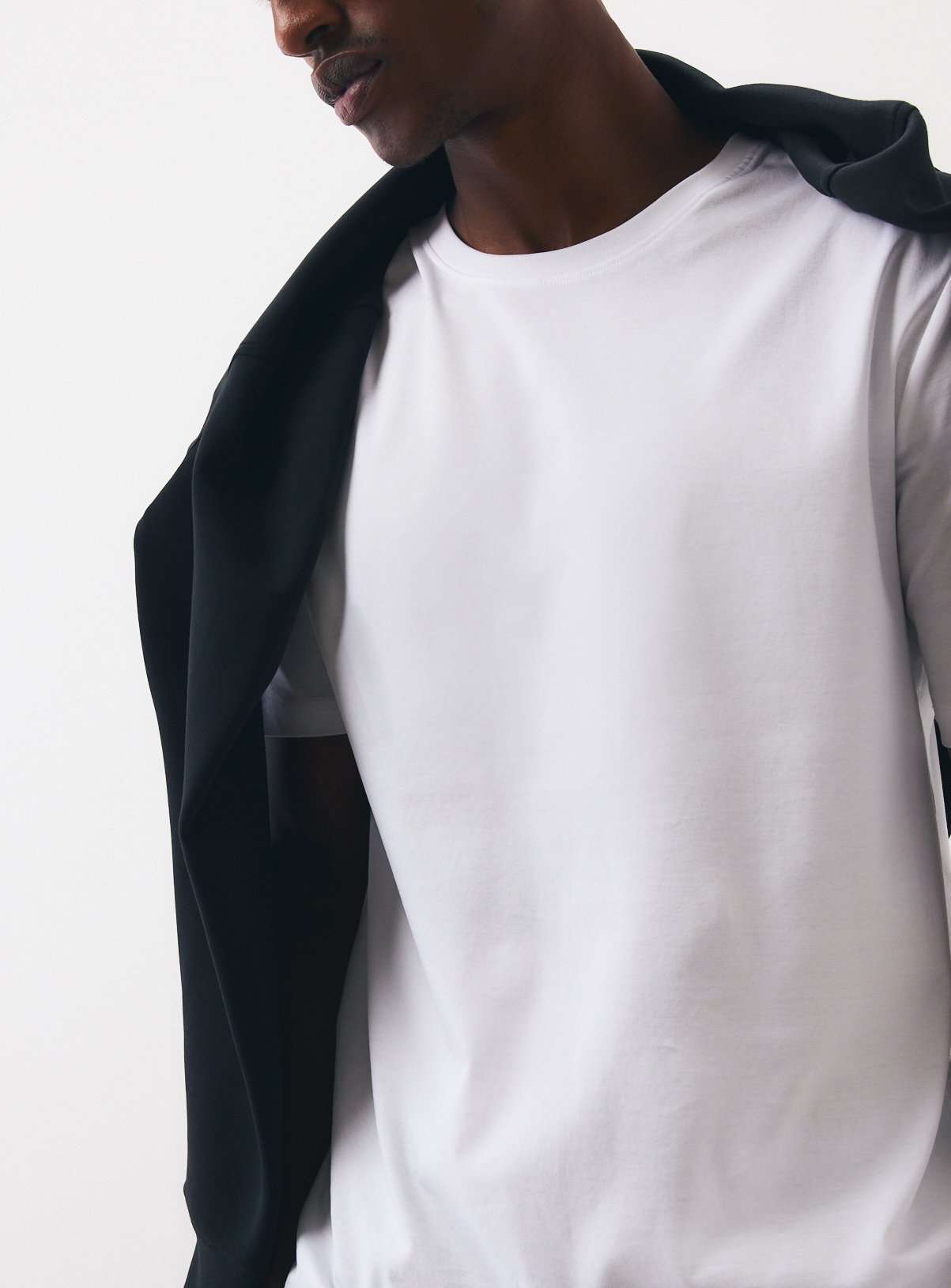Pure Supima Cotton Plain White T-Shirt XXXL - Image 2 thumbnail