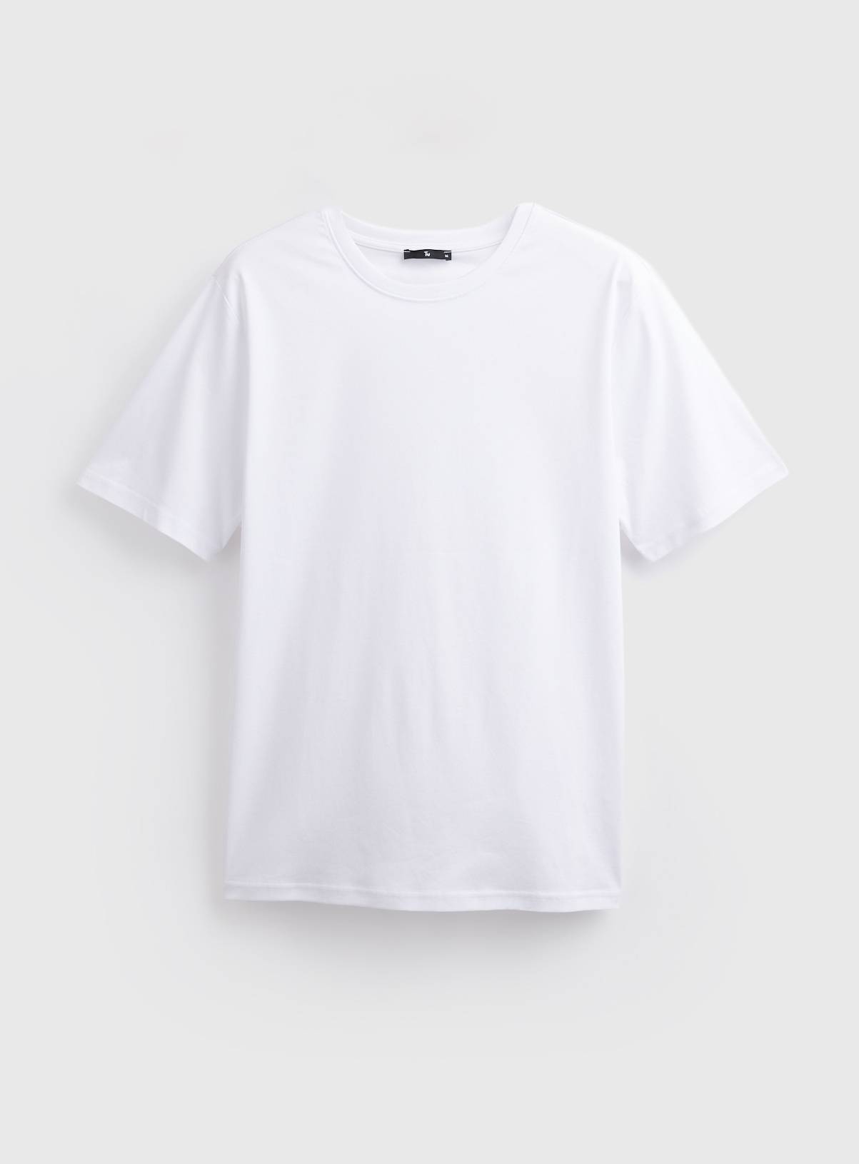 Pure Supima Cotton Plain White T-Shirt XXXL - Image 3