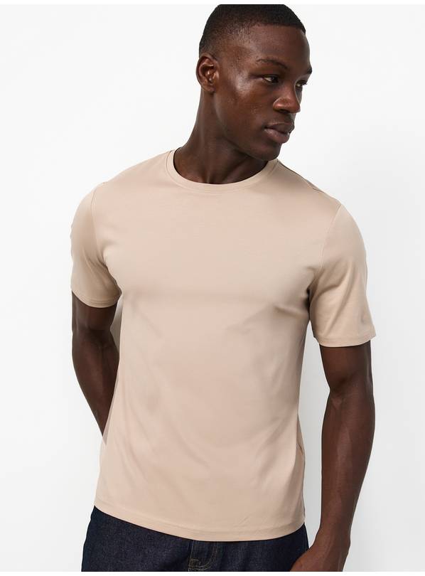 Pure Supima Cotton Plain Stone T-Shirt XXL