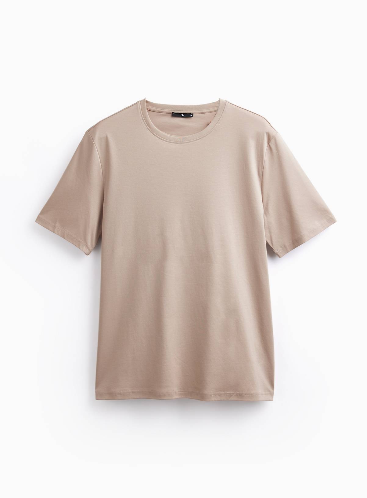 Pure Supima Cotton Plain Stone T-Shirt S - Image 3