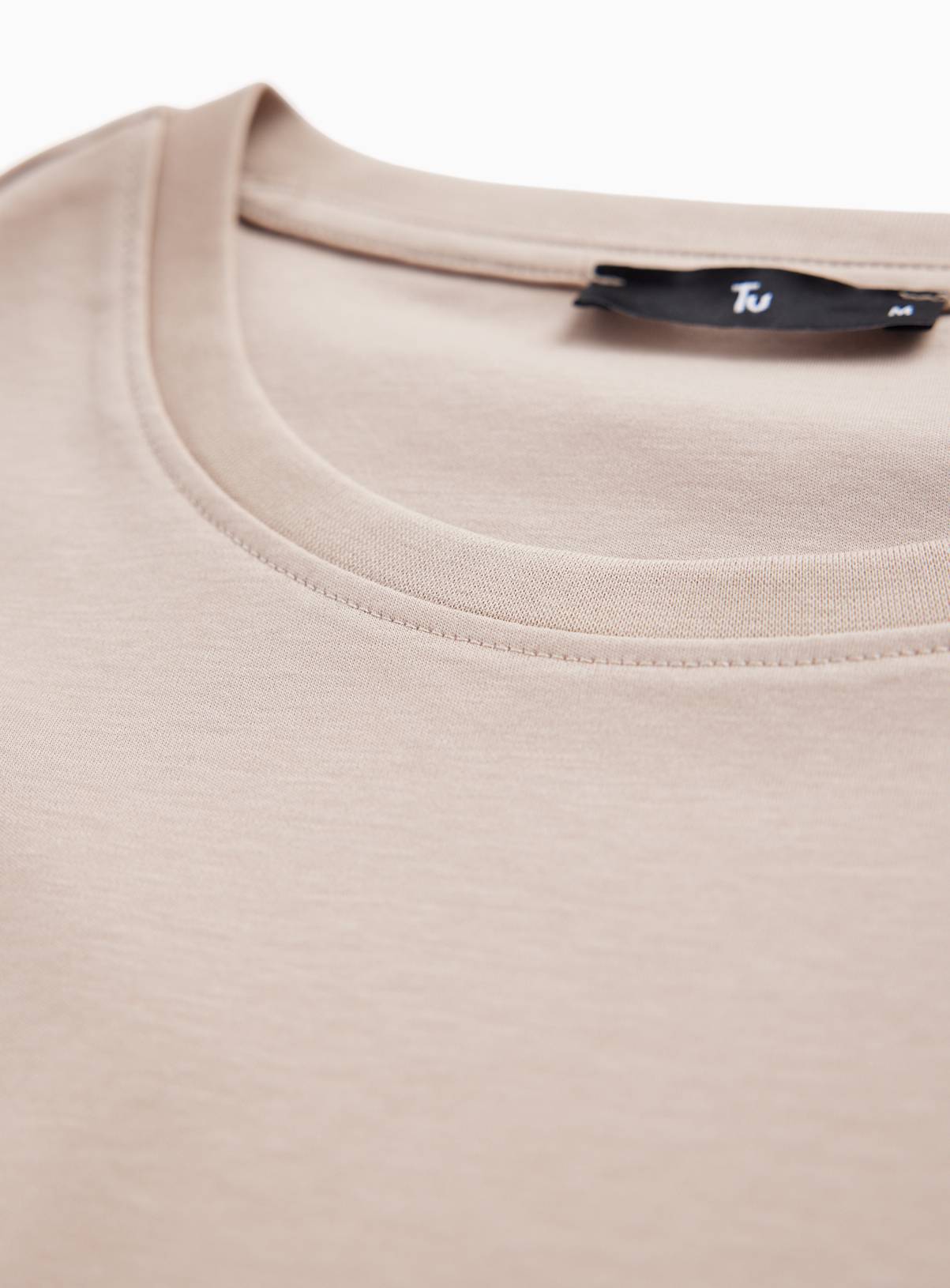 Pure Supima Cotton Plain Stone T-Shirt S - Image 4