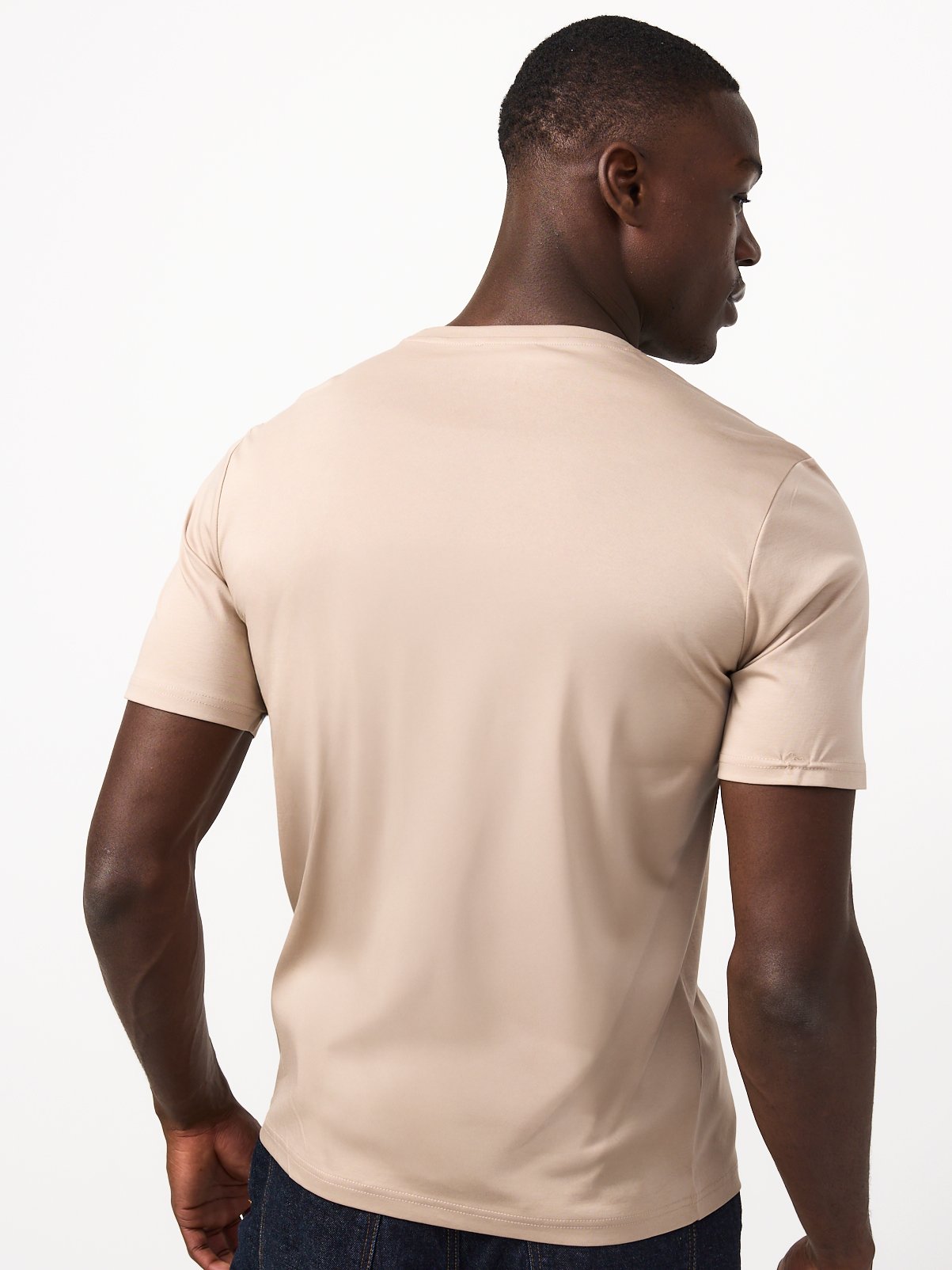 Pure Supima Cotton Plain Stone T-Shirt S - Image 5 thumbnail