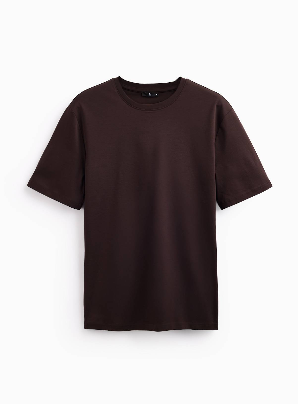 Brown Supima Cotton Crew Neck T-Shirt M - Image 1