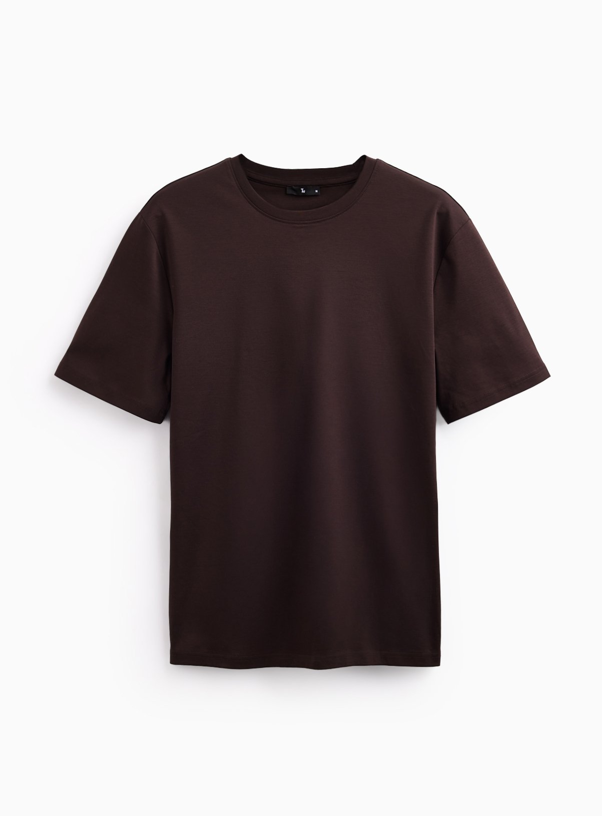 Brown Supima Cotton Crew Neck T-Shirt XL - Image 3 thumbnail