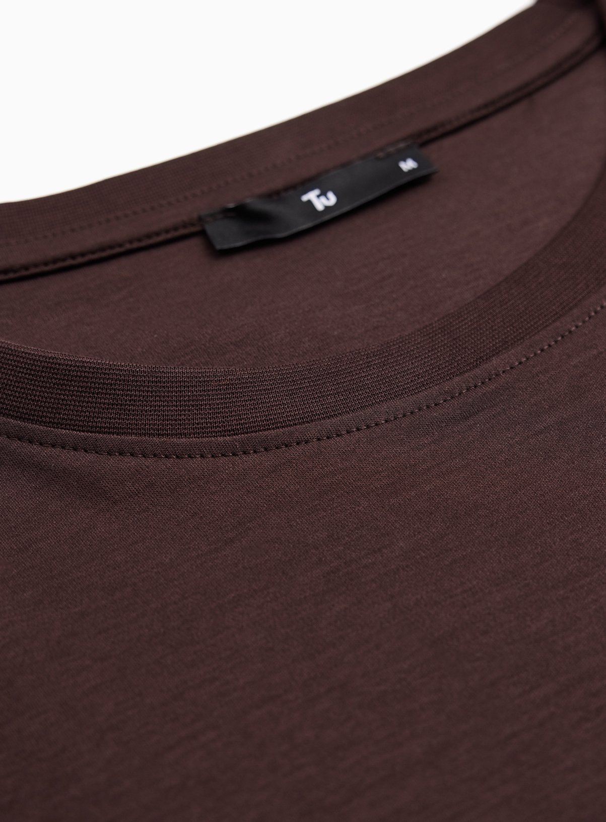 Brown Supima Cotton Crew Neck T-Shirt XL - Image 4 thumbnail