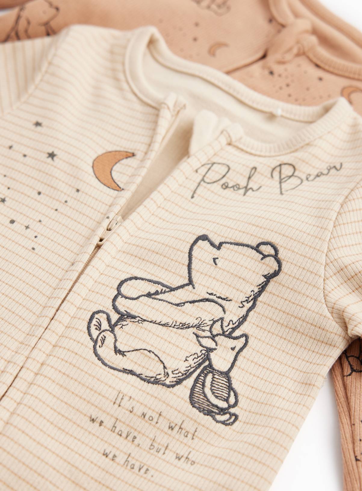 Beige Winnie the Pooh Sleepsuits 2 pack Newborn - Image 5