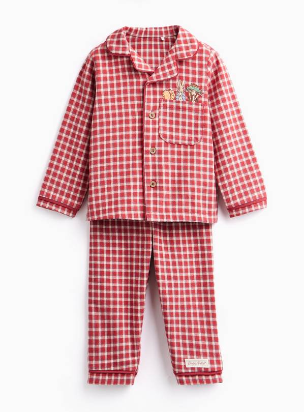 Beatrix Potter Christmas Gingham Pyjama Set 3-6 months