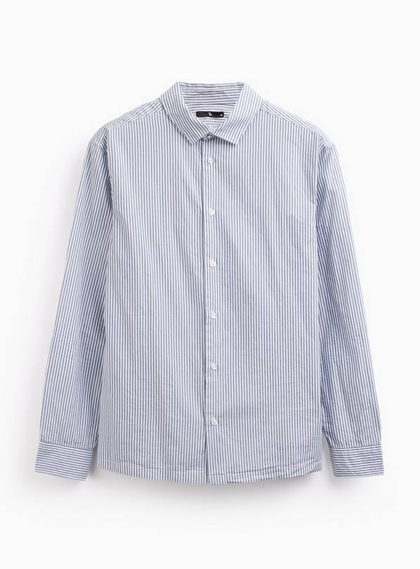 Blue Stripe Long Sleeve Shirt L