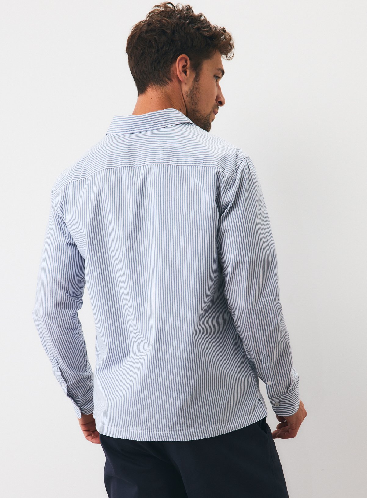 Blue Stripe Long Sleeve Shirt XXXXL - Image 5 thumbnail