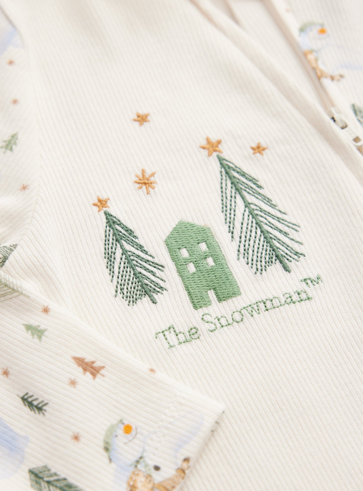 Christmas Pure Cotton ‘The Snowman’ Sleepsuit Up to 1 mth - Image 2 thumbnail