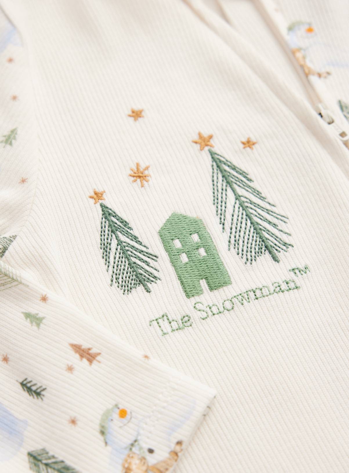 Christmas Pure Cotton ‘The Snowman’ Sleepsuit Up to 1 mth - Image 2