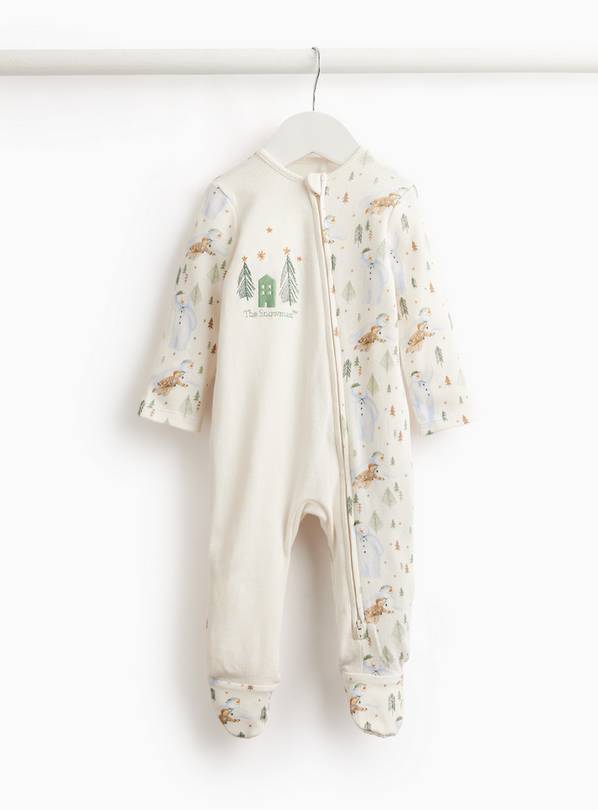 Christmas Pure Cotton ‘The Snowman’ Sleepsuit Newborn