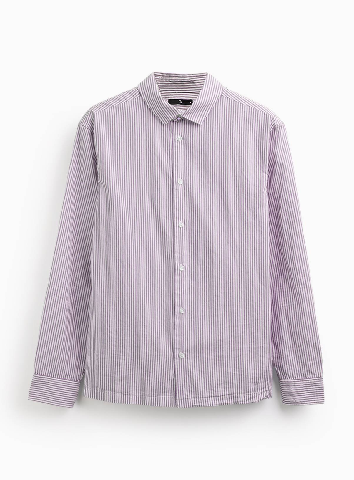 Brown Stripe Long Sleeve Shirt M - Image 3