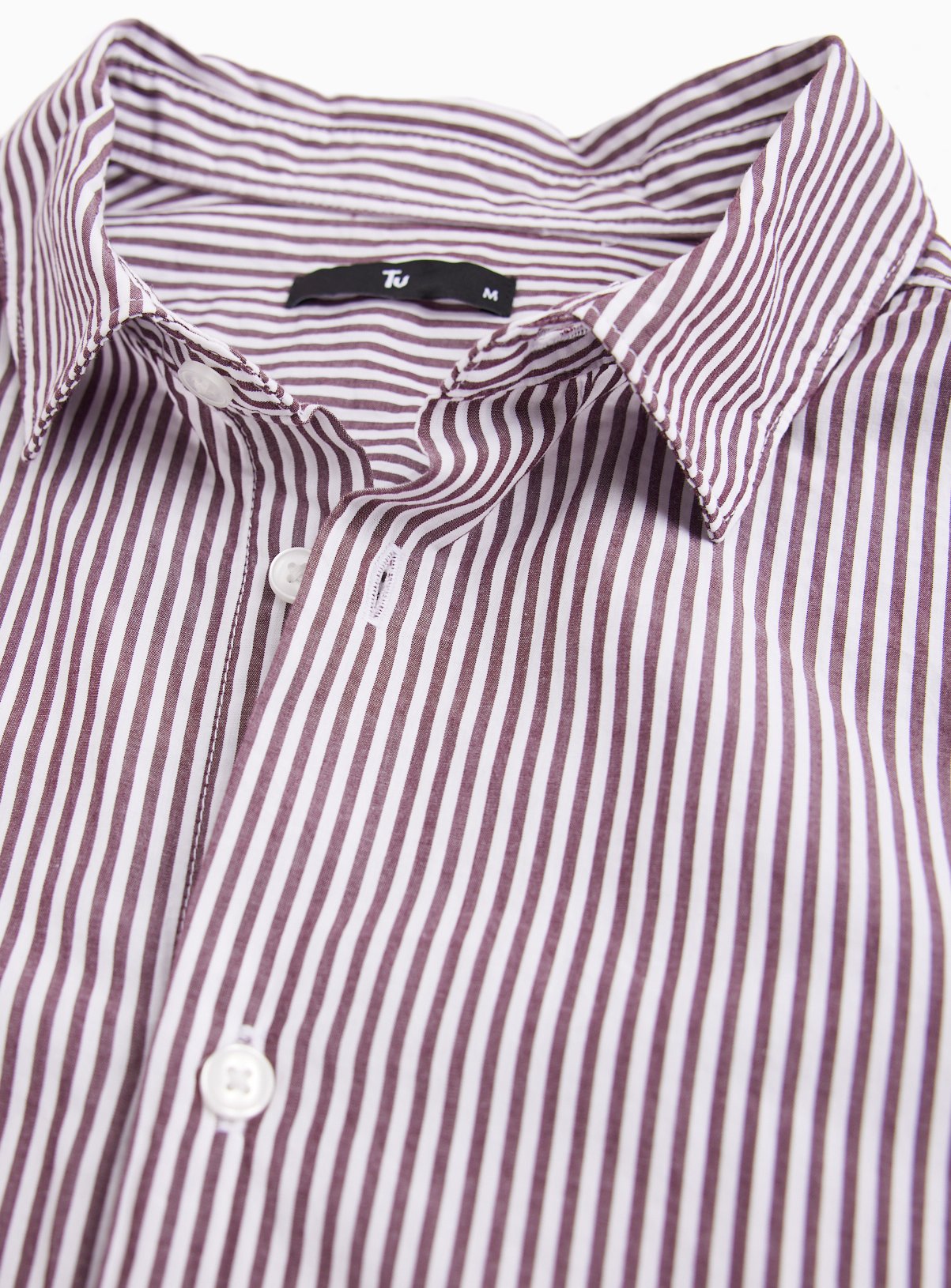 Brown Stripe Long Sleeve Shirt M - Image 4 thumbnail