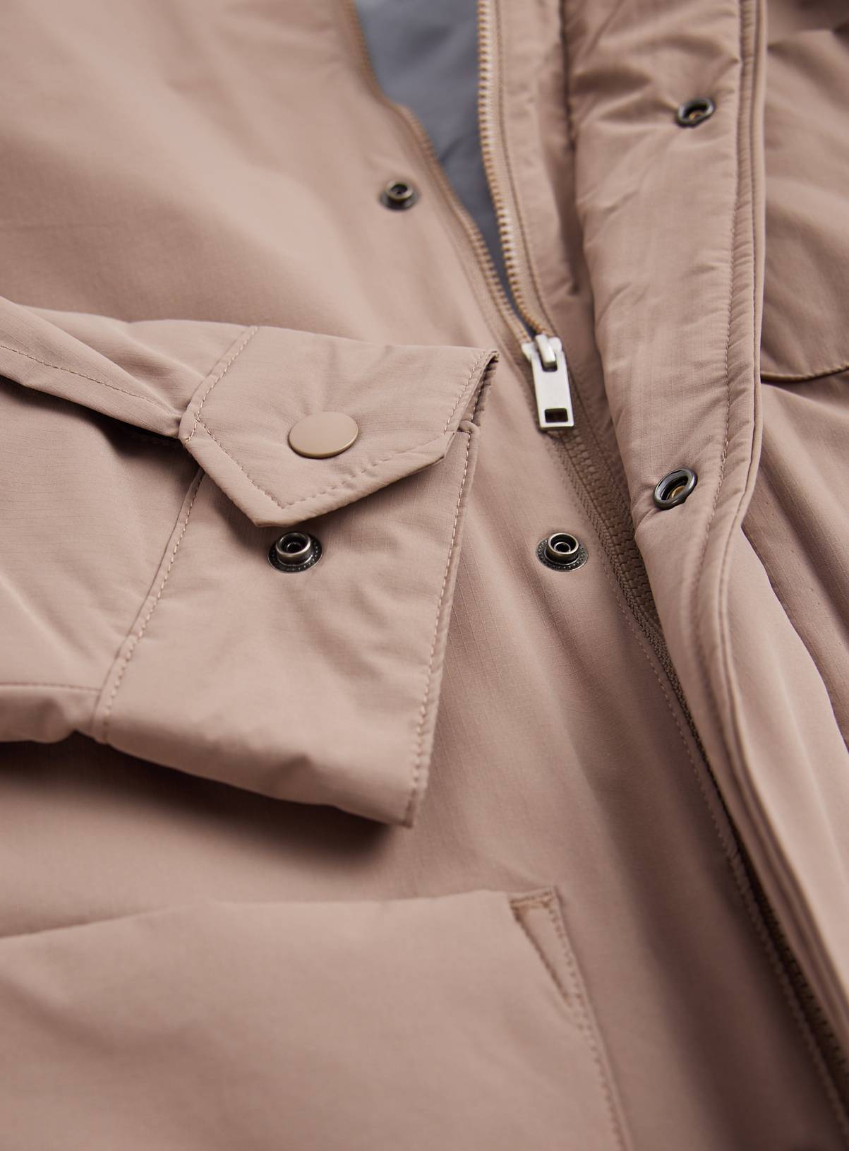 Neutral-Coloured Wadded Button-Down Jacket XXXL - Image 4