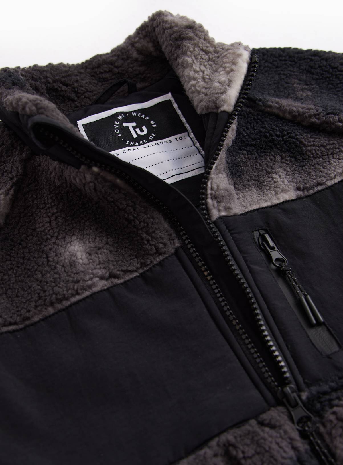 Grey Jacquard Borg Fleece Jacket 10 years - Image 2