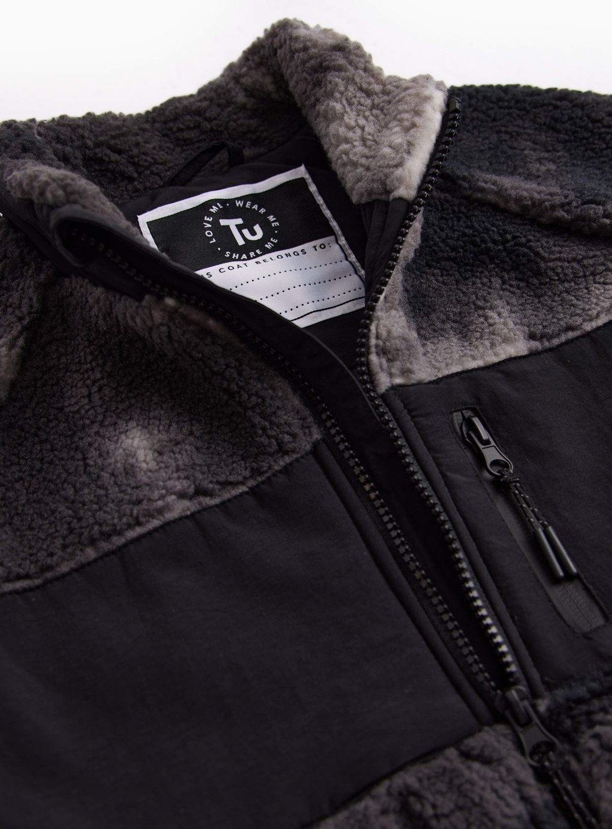 Grey Jacquard Borg Fleece Jacket 11 years - Image 2 thumbnail