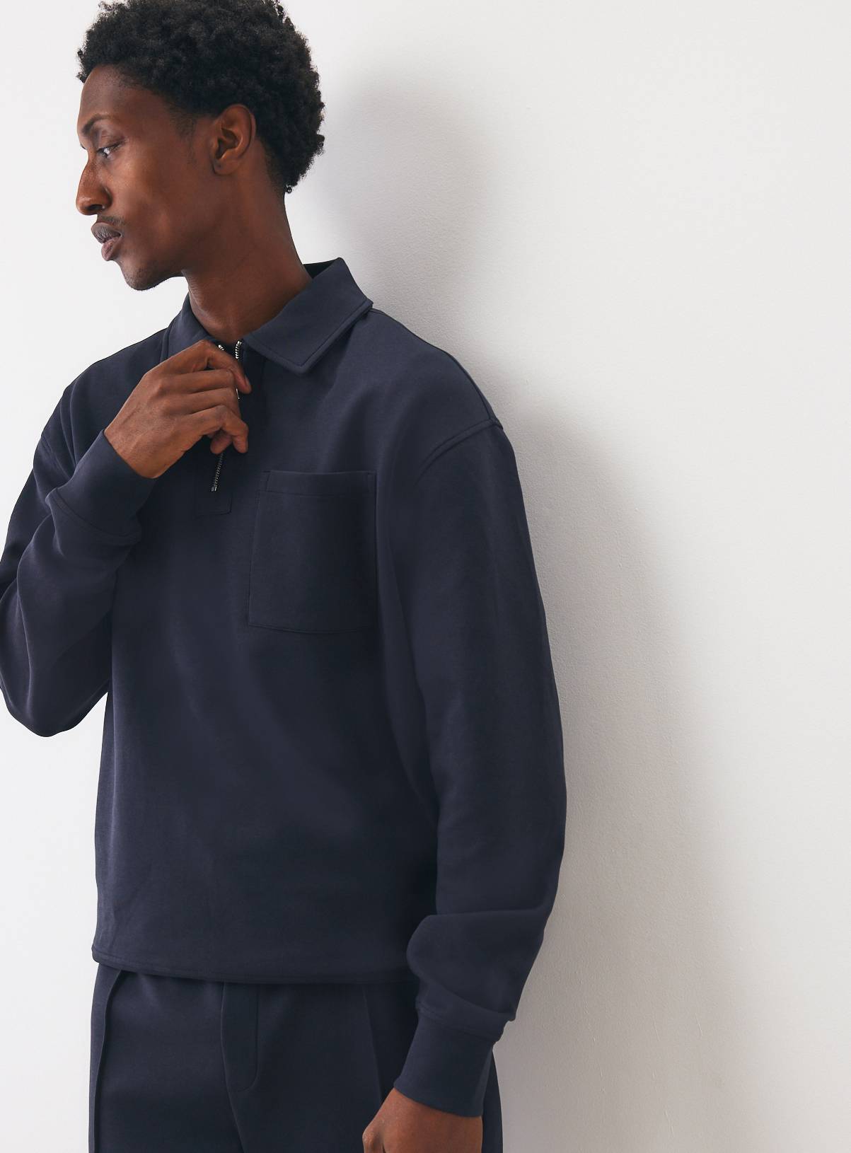 Navy Half-Zip Collared Sweater XXXXL - Image 1