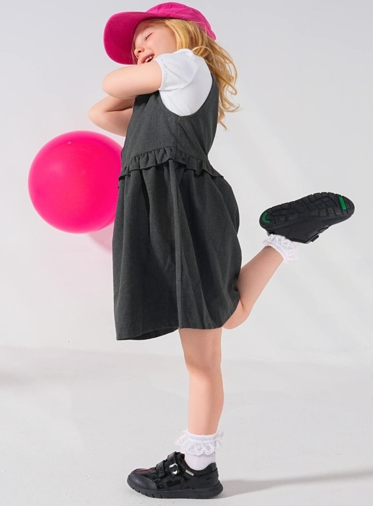 TOEZONE Isla Girls Patent Heart Rip Tape School Shoes 2 - Image 4 thumbnail