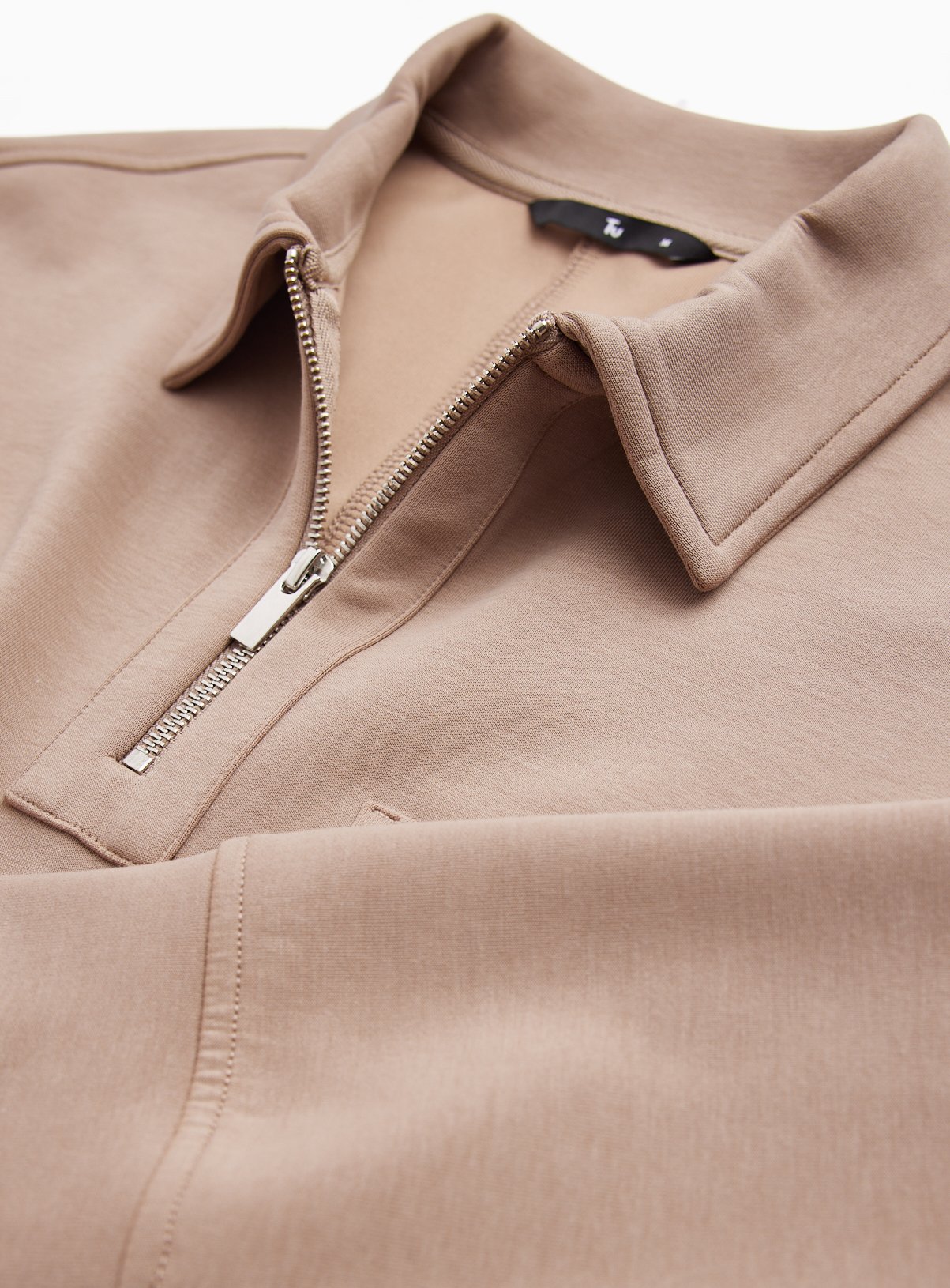 Stone-Coloured Half-Zip Collared Sweater XXXL - Image 4 thumbnail