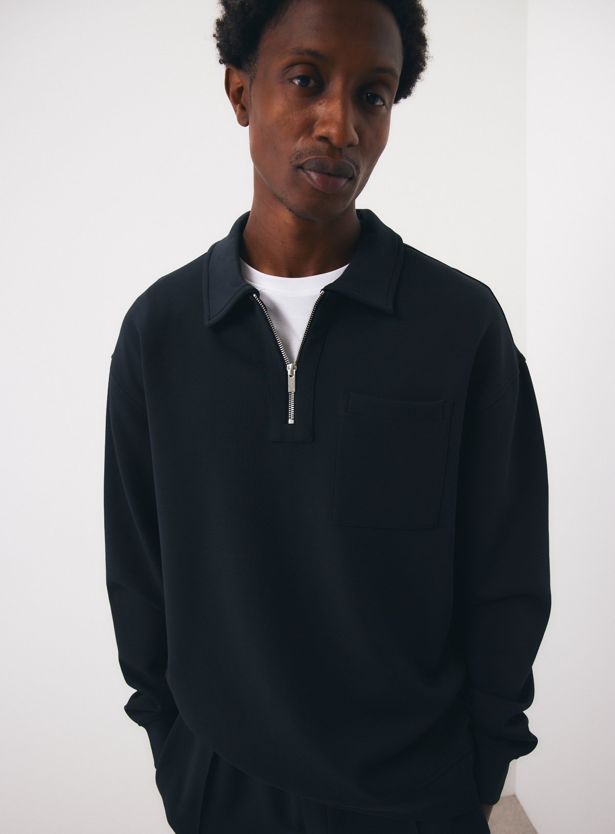 Black Scuba Half Zip Sweatshirt XXXXL - Image 1 thumbnail