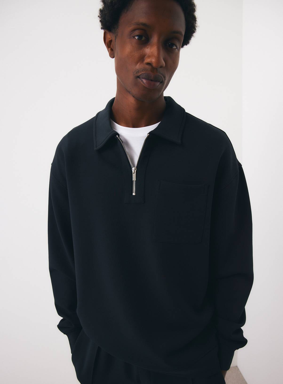 Black Scuba Half Zip Sweatshirt XXXXL - Image 1