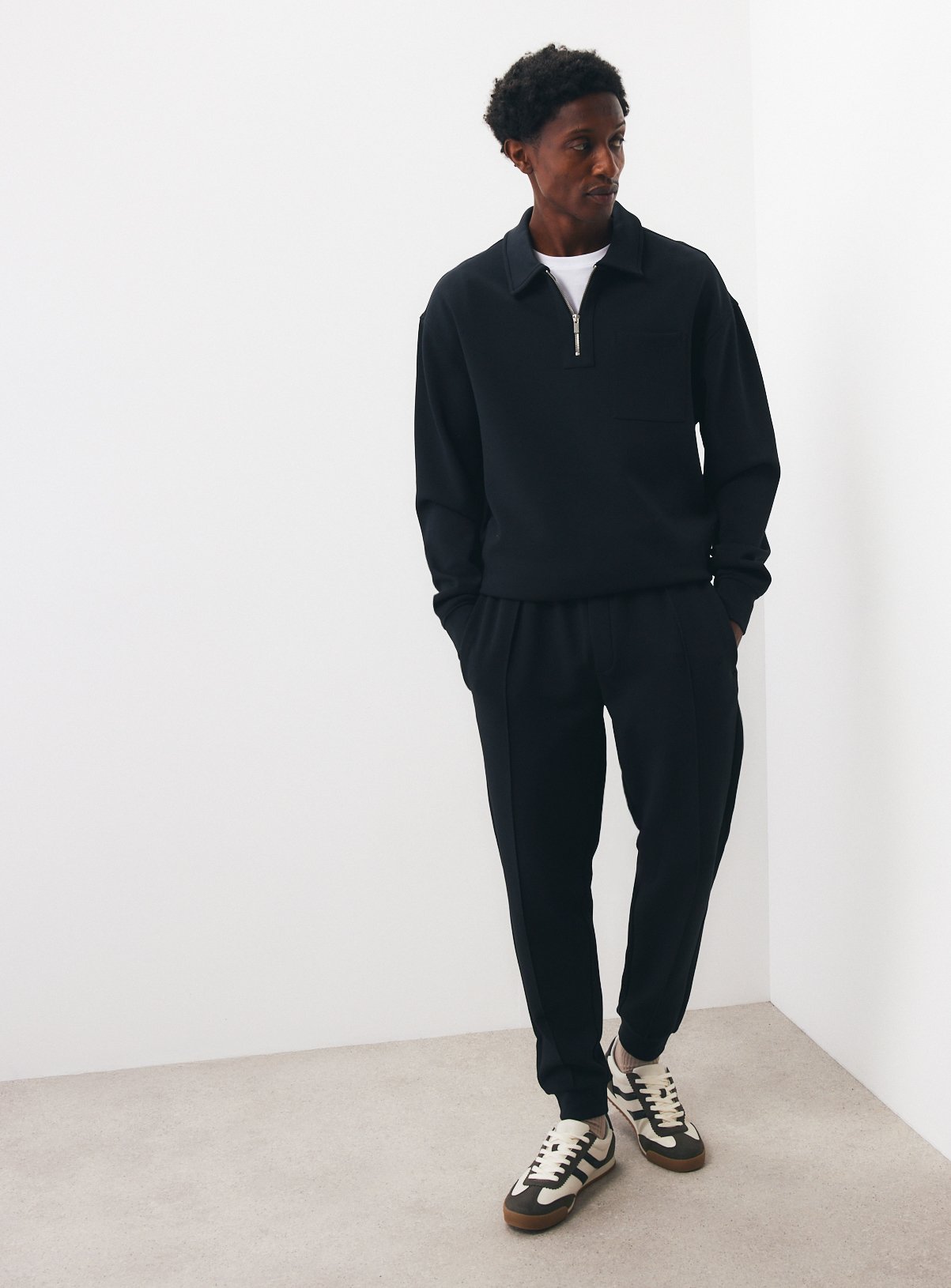Black Scuba Half Zip Sweatshirt XXXXL - Image 2 thumbnail