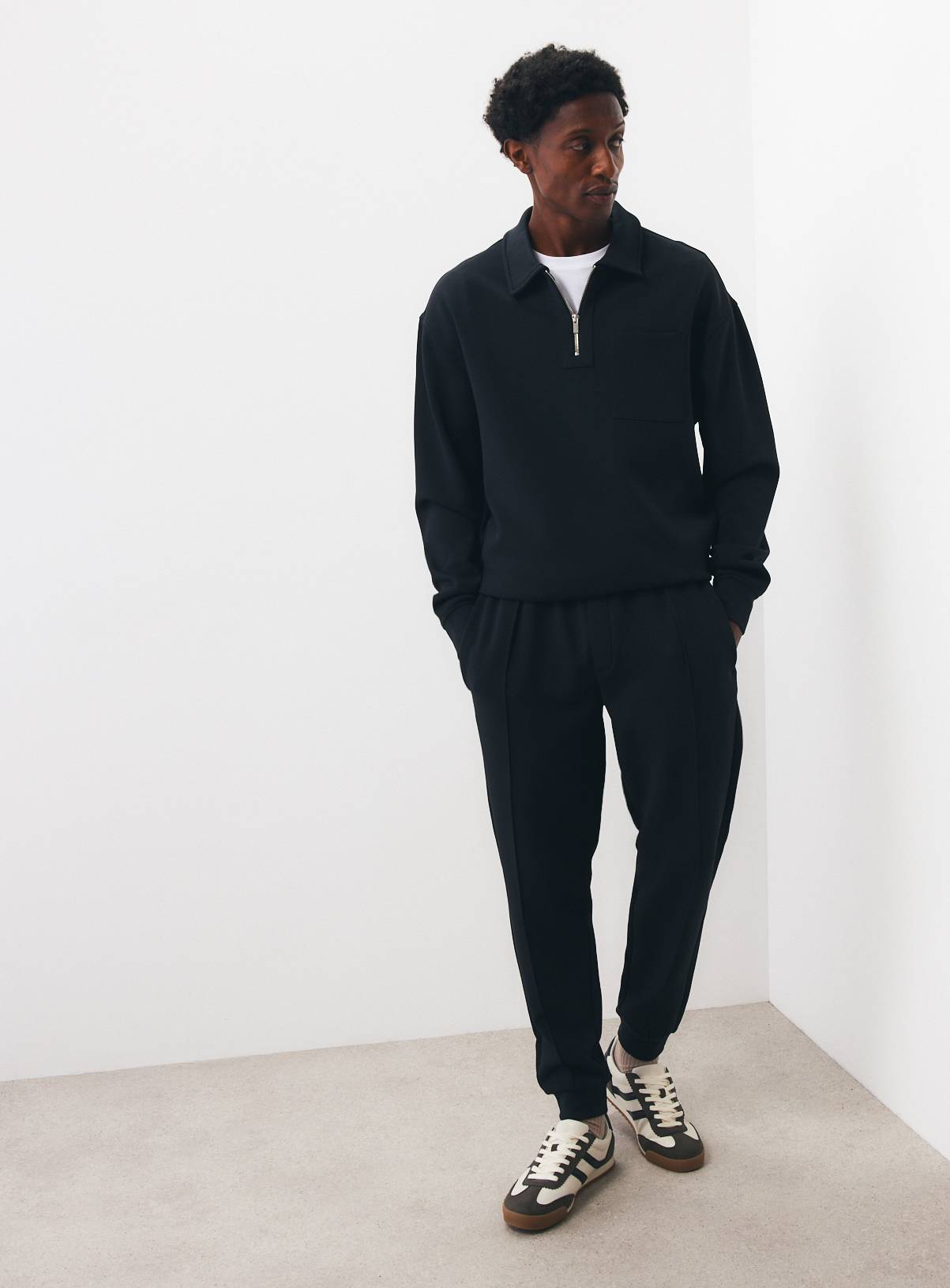 Black Scuba Half Zip Sweatshirt XXXXL - Image 2