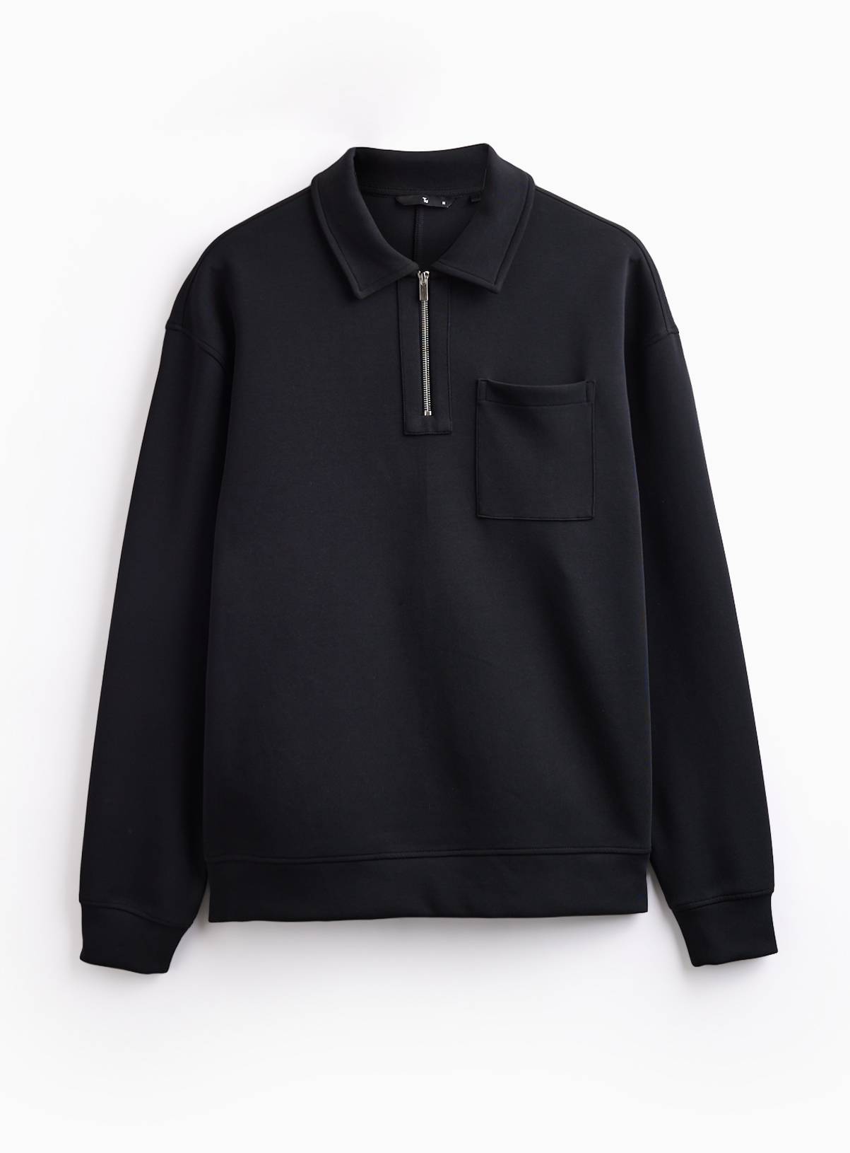 Black Scuba Half Zip Sweatshirt XXXXL - Image 3