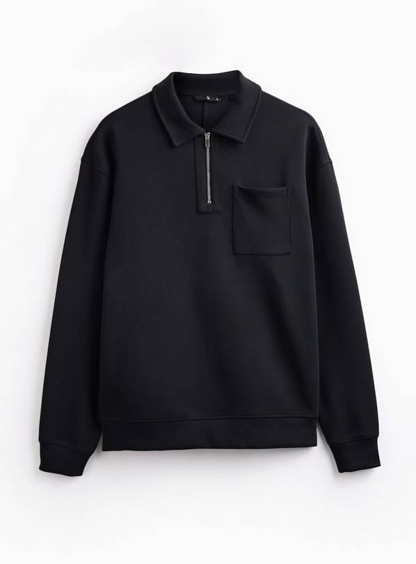 Black Scuba Half Zip Sweatshirt XXXXL