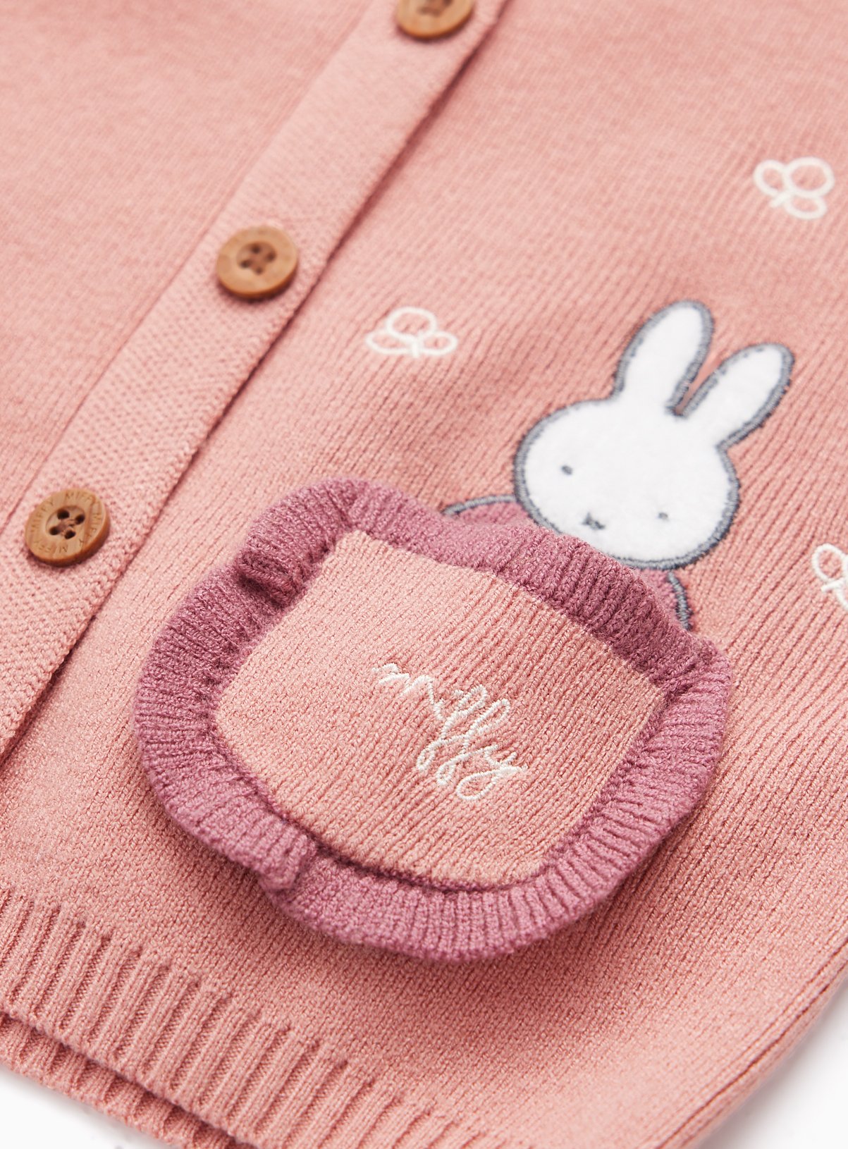 Brown Miffy Frill Collar Cardigan 18-24 months - Image 2 thumbnail