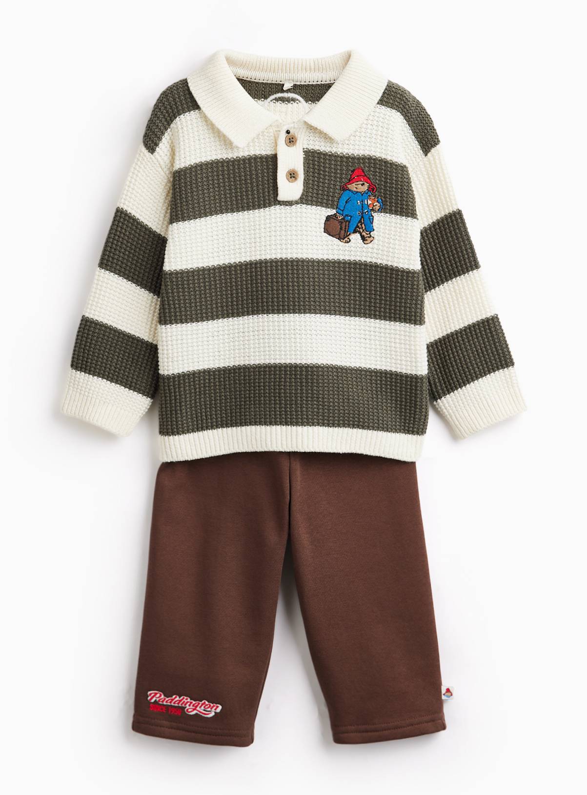 Paddington Striped Rugby Top & Trousers Set Up to 3 mths - Image 1