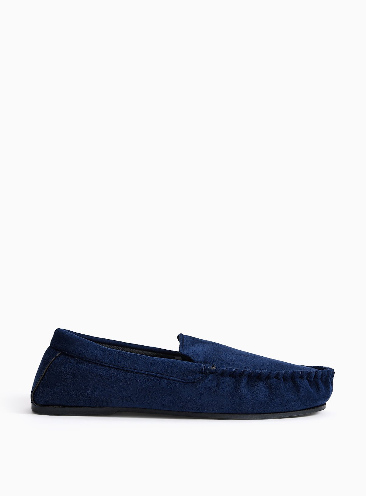 Navy Check Collar Moccasin Slippers 12 - Image 2 thumbnail