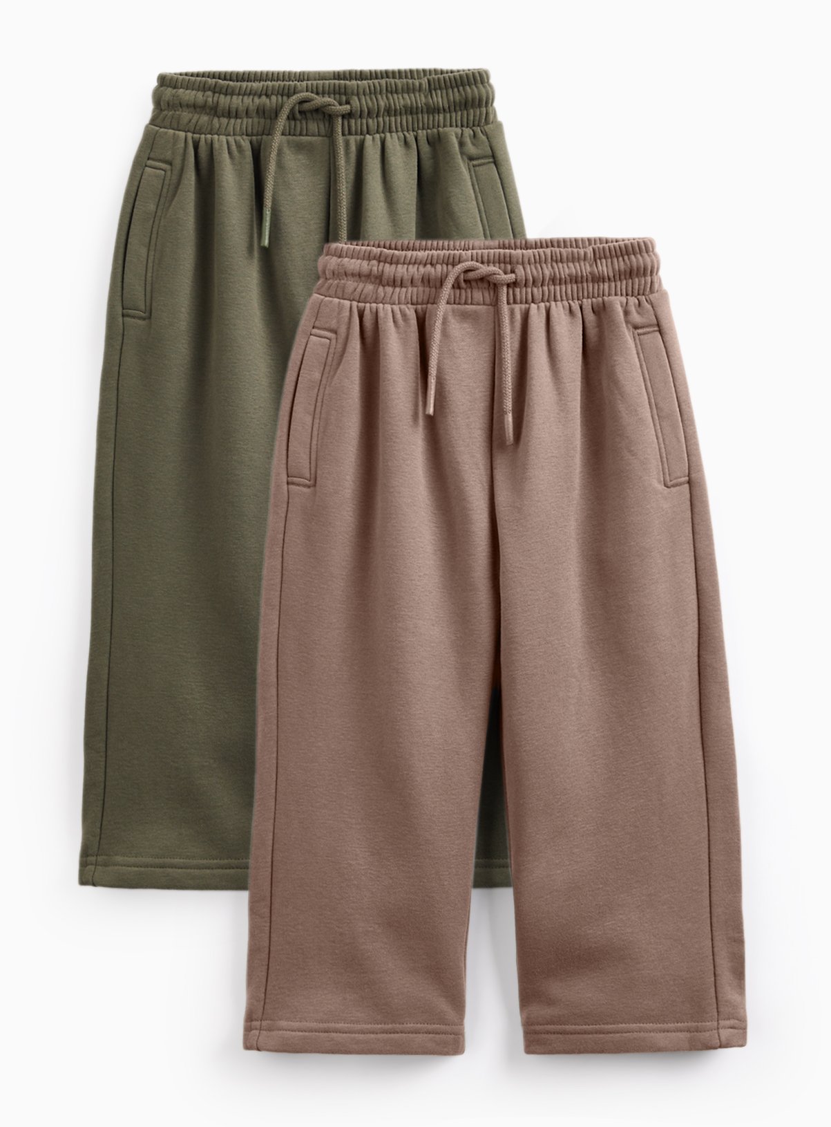 Brown & Green Wide Leg Joggers 2 Pack 5-6 years - Image 1 thumbnail