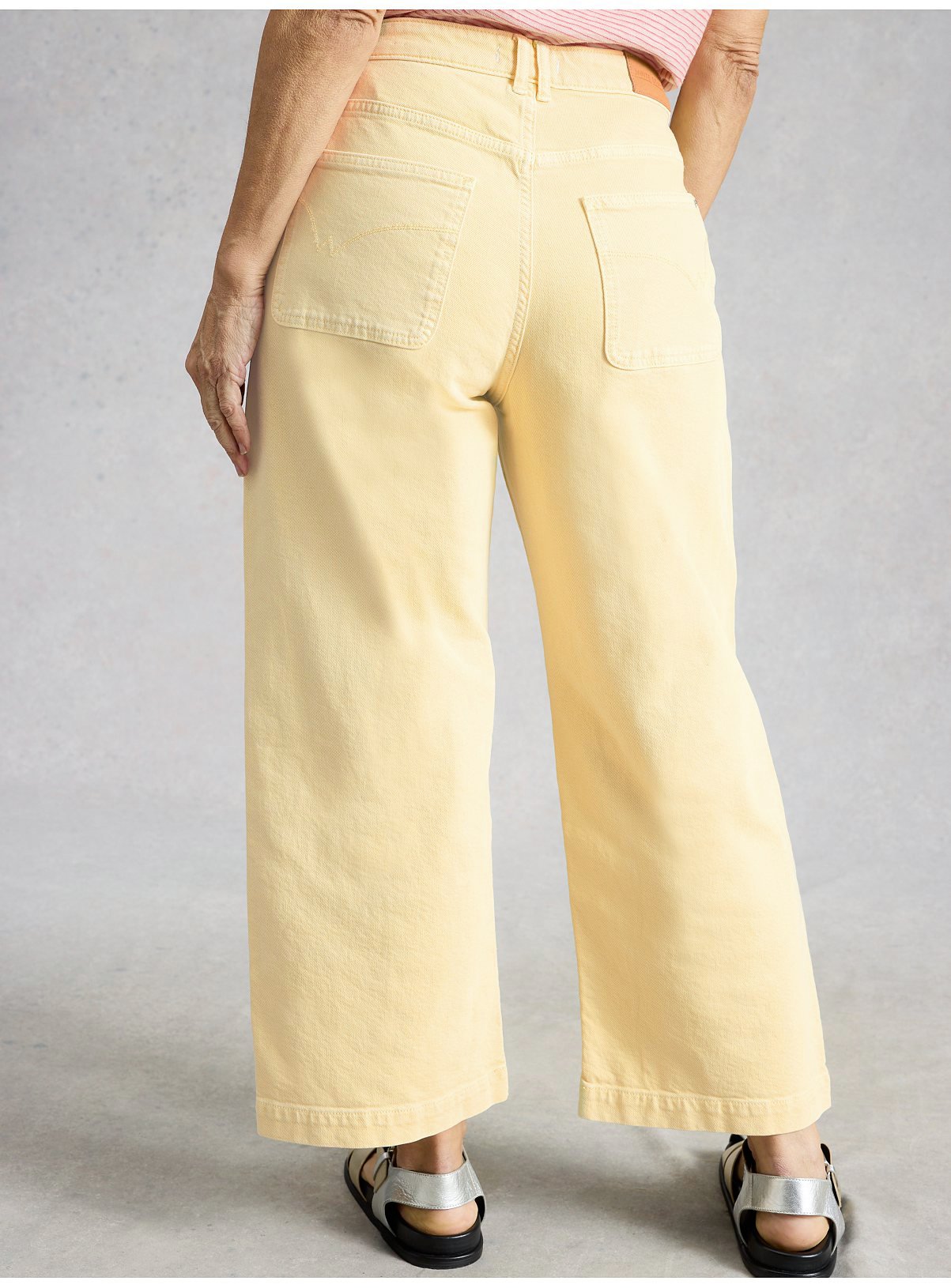 WHITE STUFF Tia Wide Leg Crop Jean Yellow 10R - Image 3 thumbnail