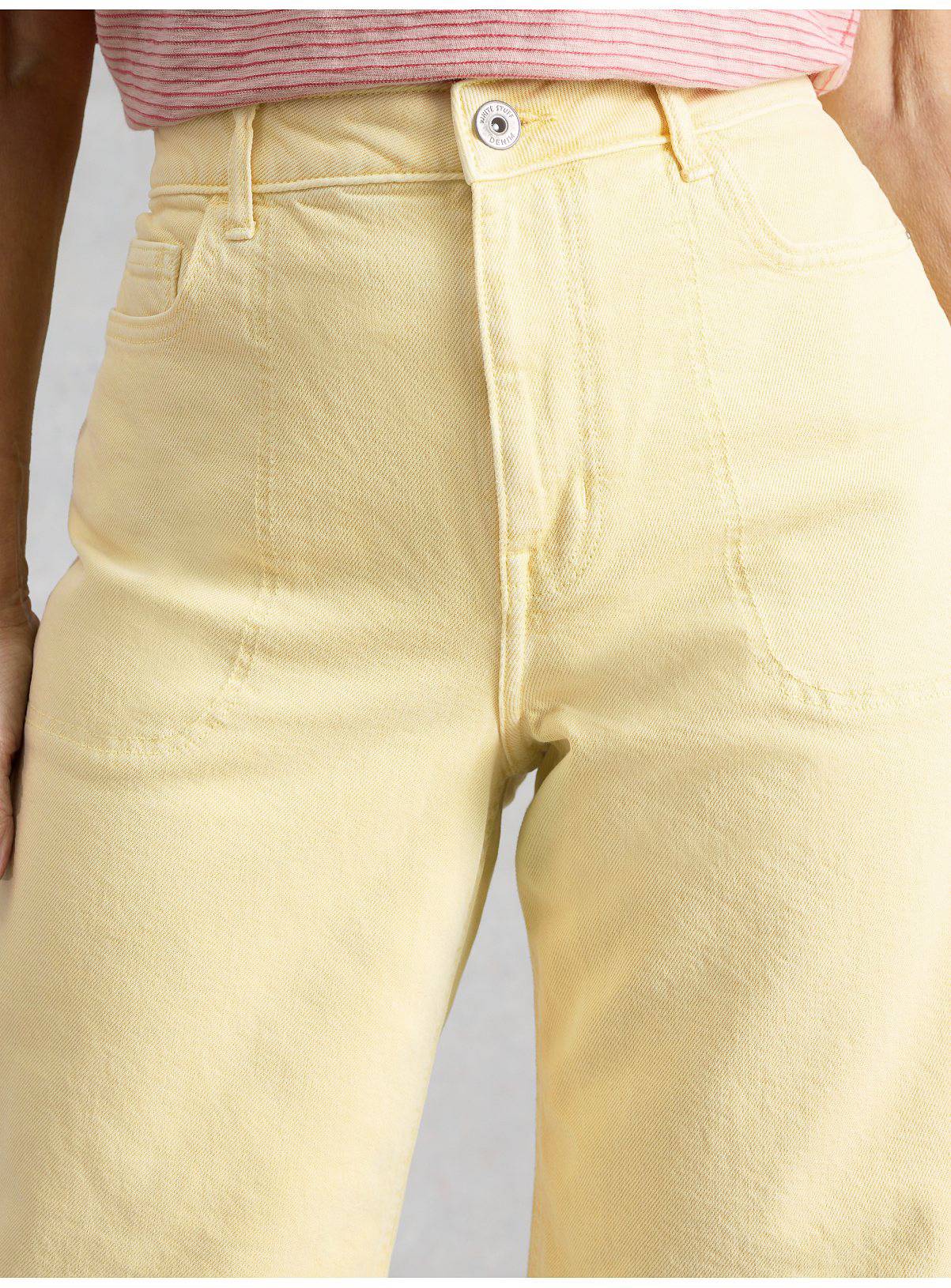 WHITE STUFF Tia Wide Leg Crop Jean Yellow 10R - Image 4
