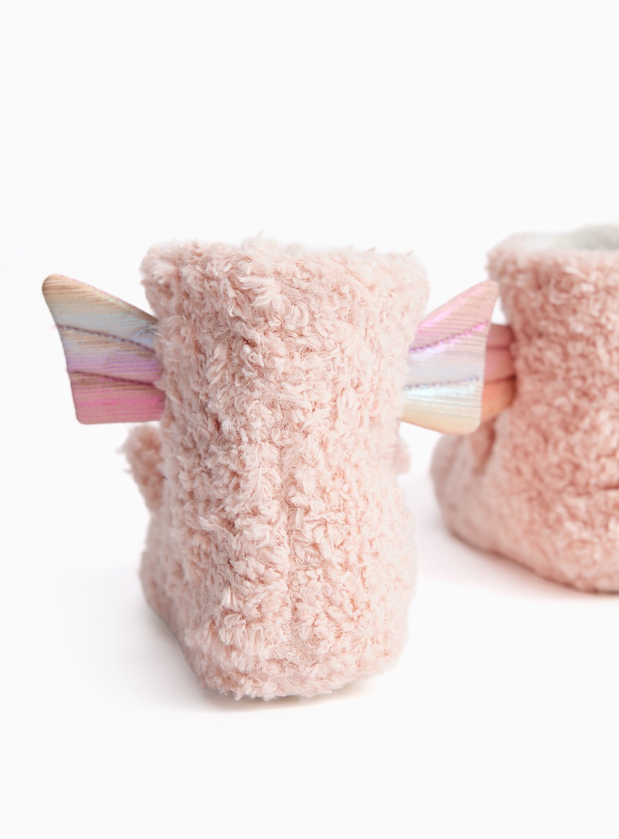 Pink Unicorn Borg Slippers 12-13 Infant - Image 4 thumbnail