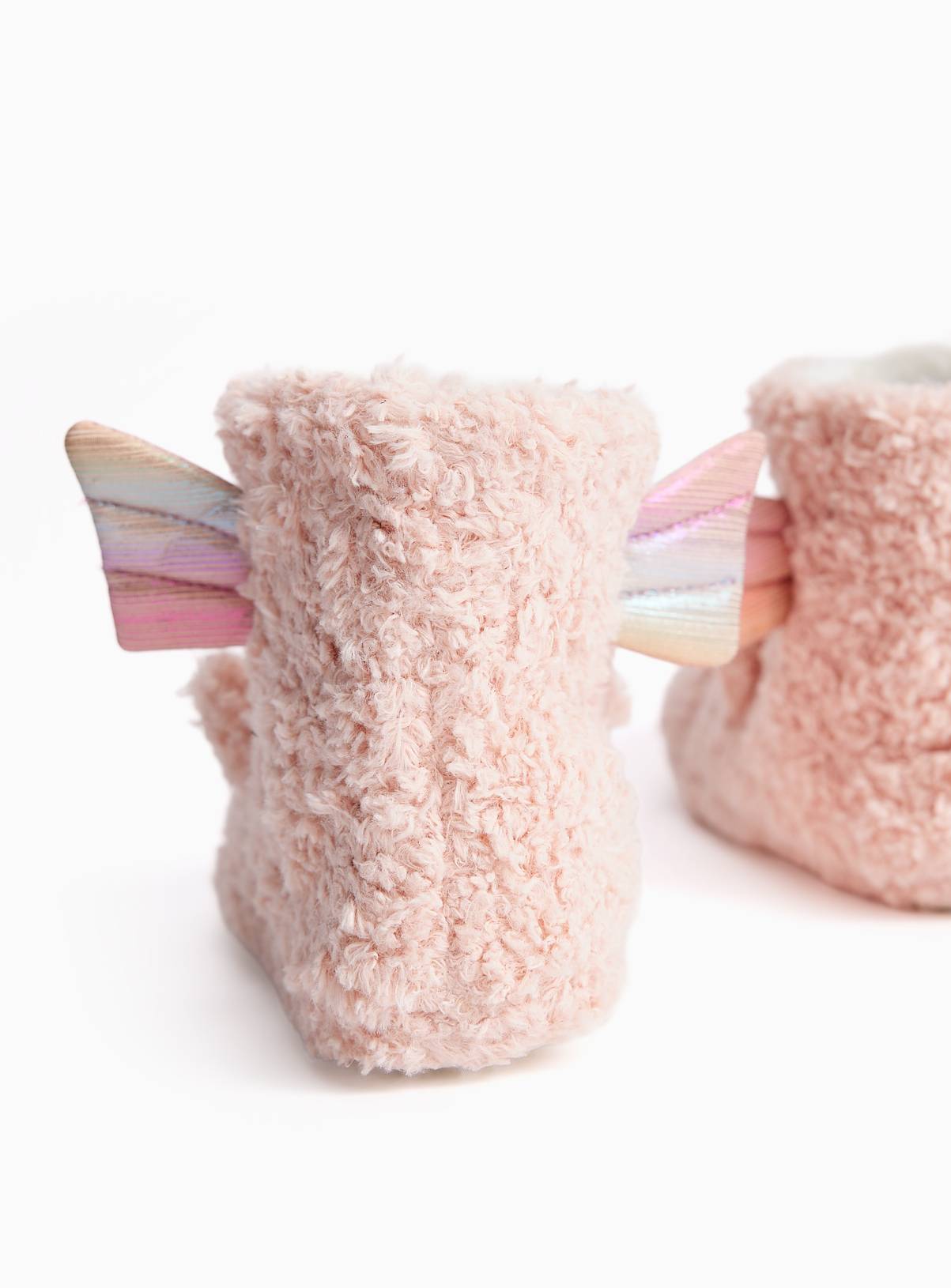 Pink Unicorn Borg Slippers 12-13 Infant - Image 4