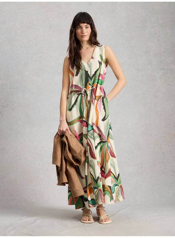 WHITE STUFF Poppy Linen Blend Maxi Dress 10