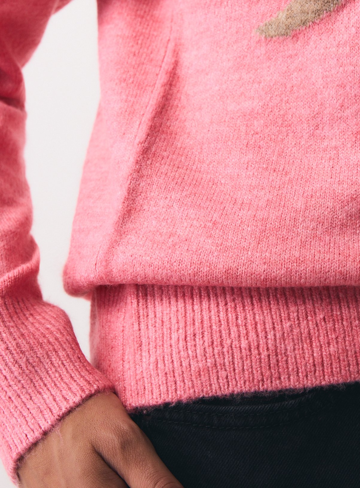 Christmas Pink Sausage Dog Jumper XS - Image 3 thumbnail