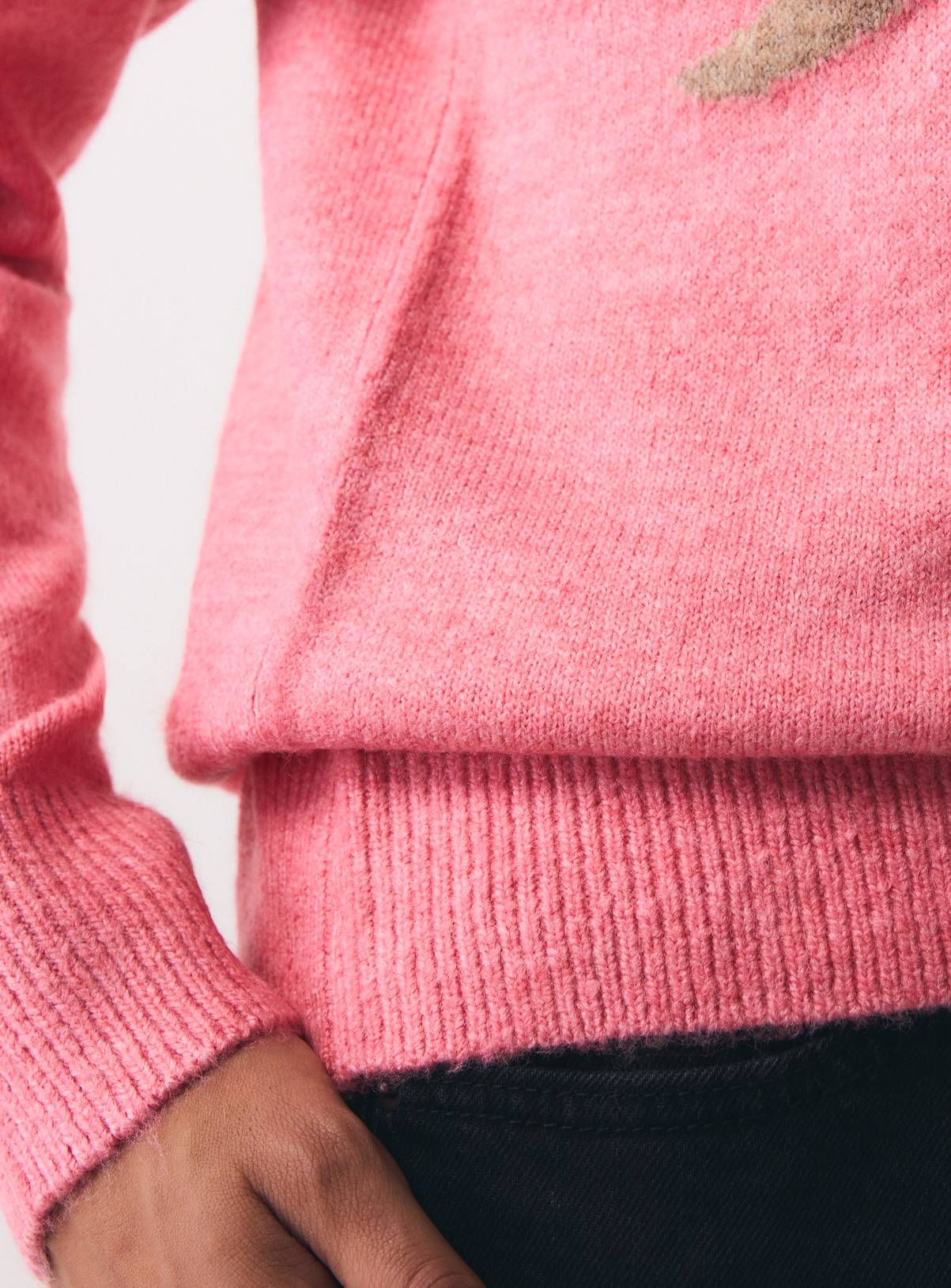 Christmas Pink Sausage Dog Jumper XS - Image 3