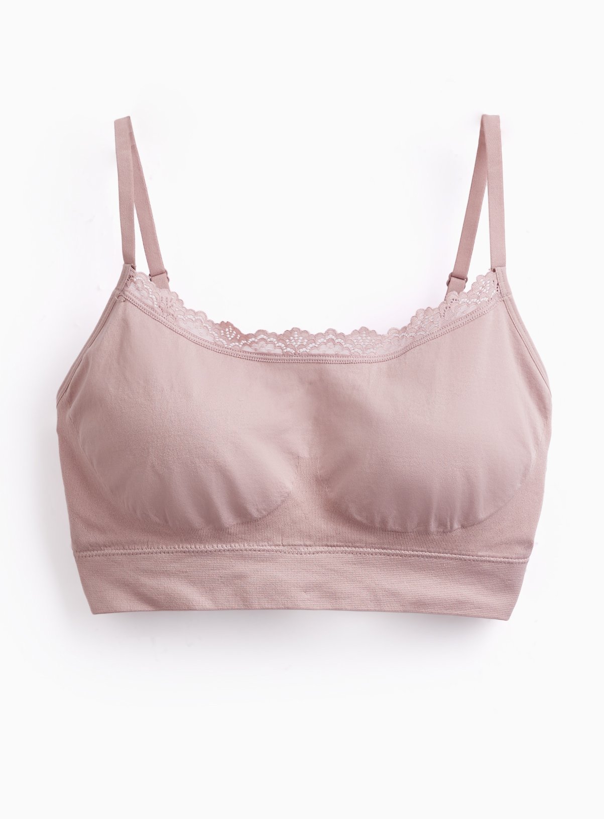 Brown Lace Trim Seamless Crop Top S - Image 3 thumbnail