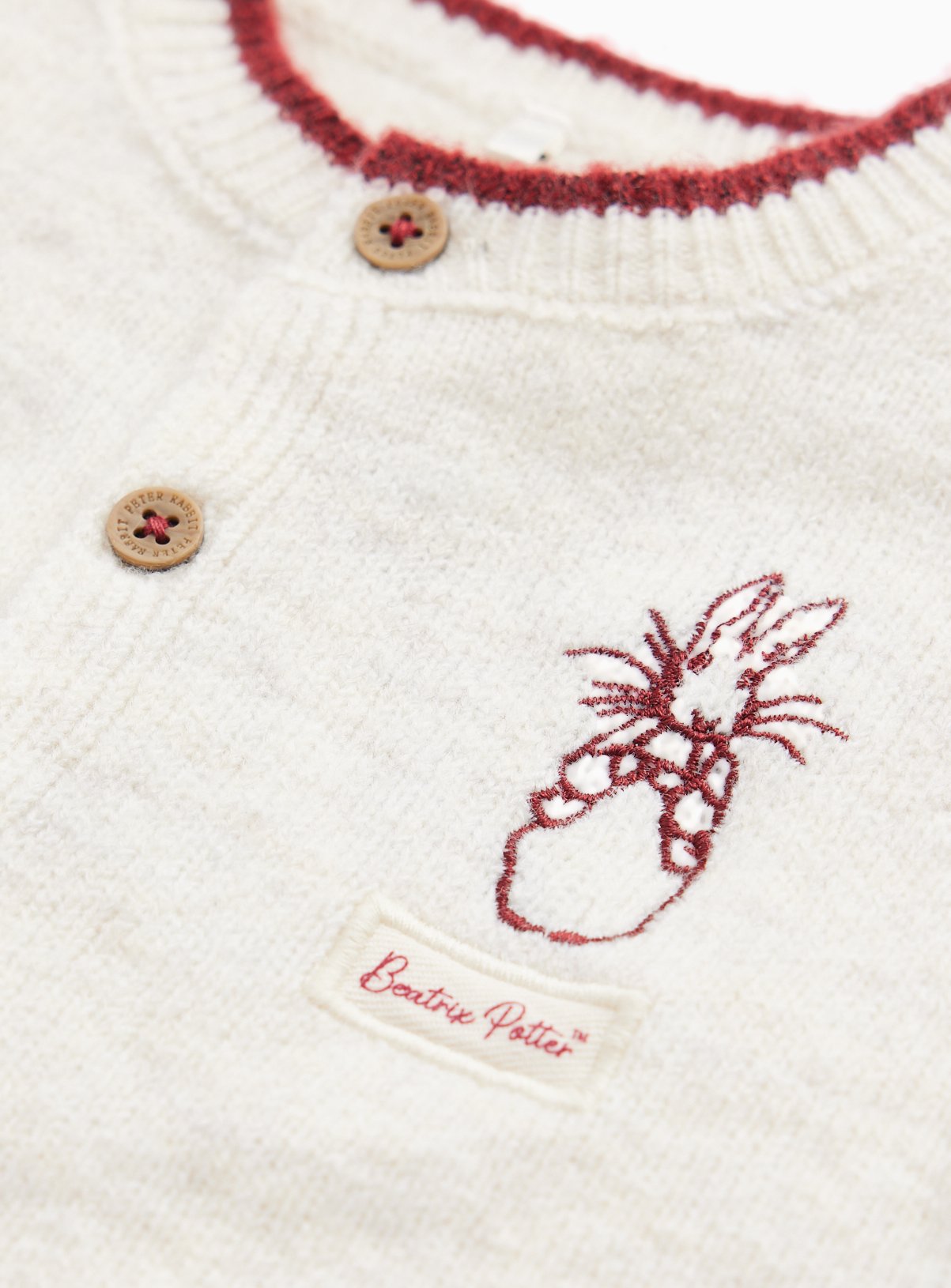 Beatrix Potter Peter Rabbit Christmas Cardigan 6-9 months - Image 3 thumbnail
