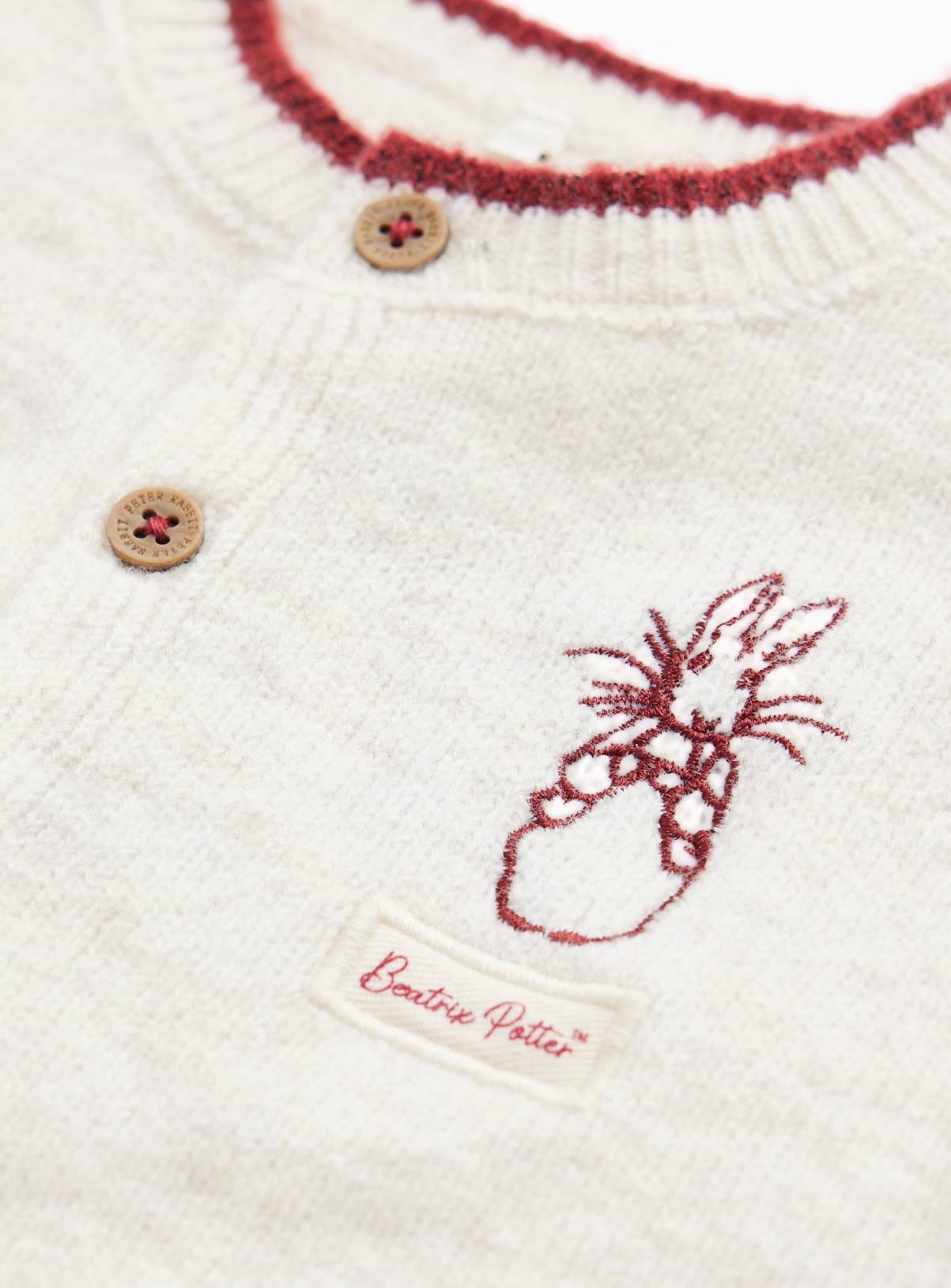 Beatrix Potter Peter Rabbit Christmas Cardigan 6-9 months - Image 3