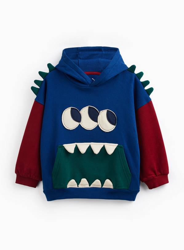 Navy & Green 90s Monster Hoodie 1-2 years