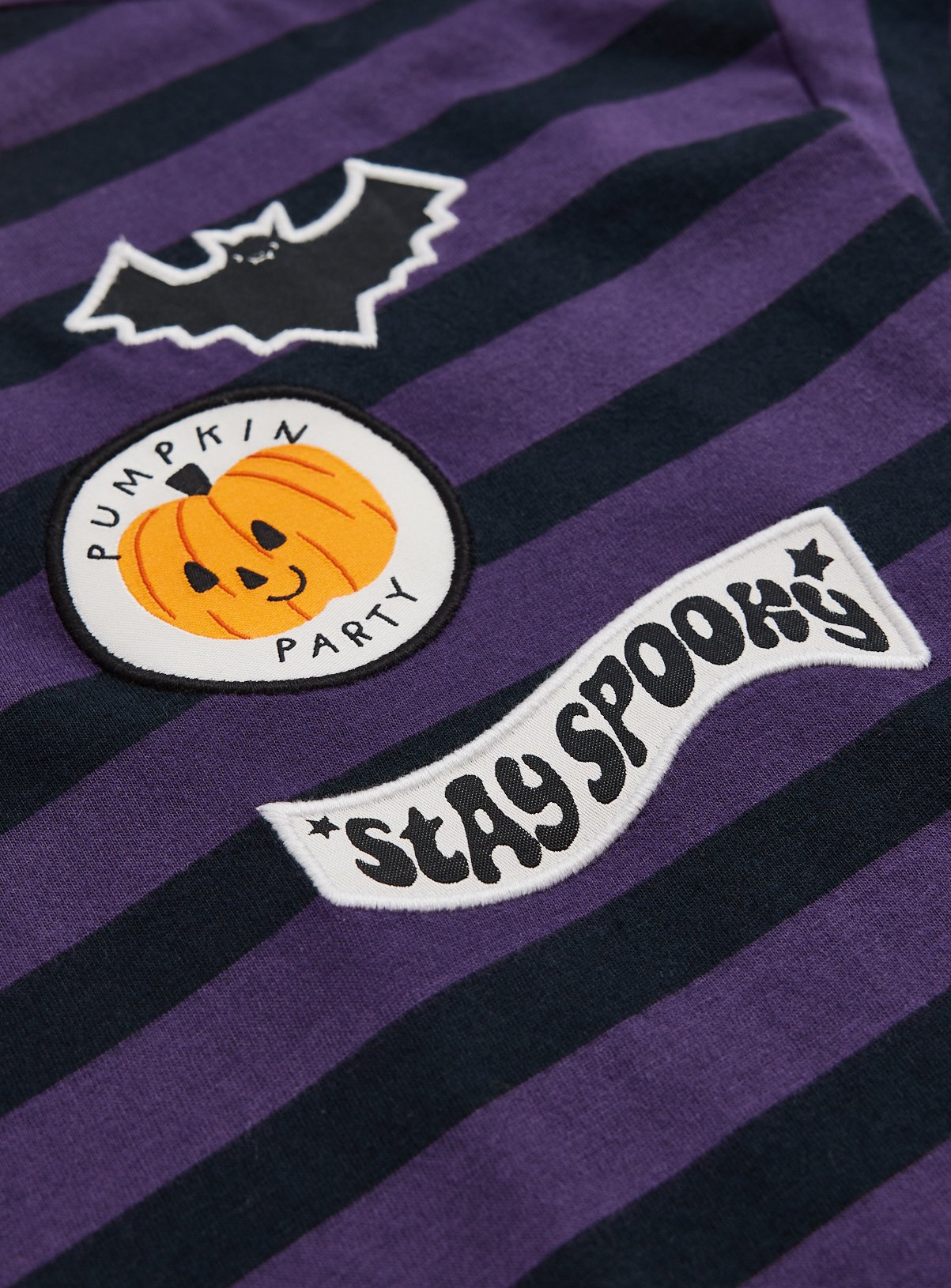 Halloween Purple & Black Stripe T-Shirt 1-2 years - Image 2 thumbnail