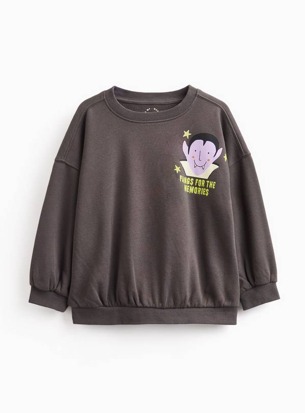 Grey Halloween Dracula Graphic Sweatshirt 2-3 years