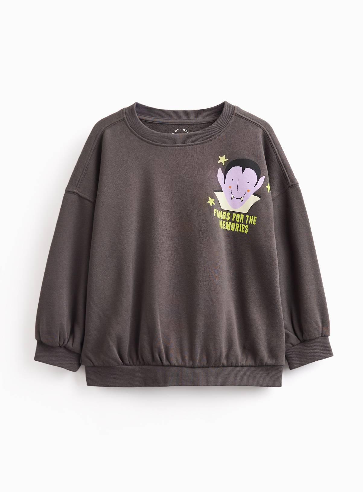 Grey Halloween Dracula Graphic Sweatshirt 7-8 years - Image 1