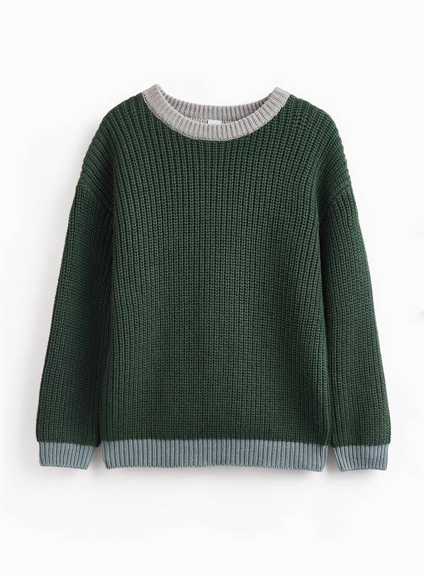 Green Chunky Knitted Jumper 6-7 years